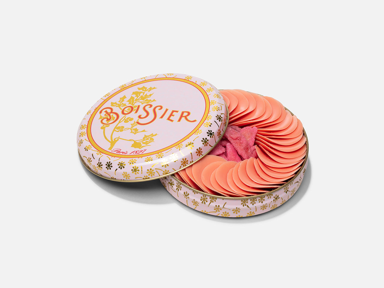 Pétales de chocolat rose et pétales de rose cristallisés