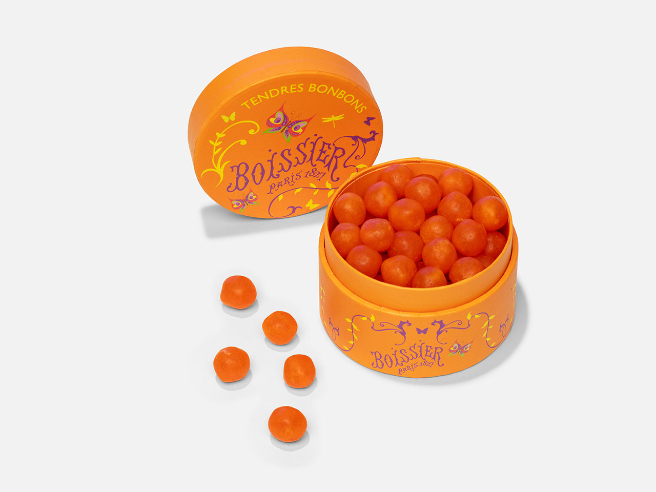 Boîte Papillons Tendres Bonbons Abricot