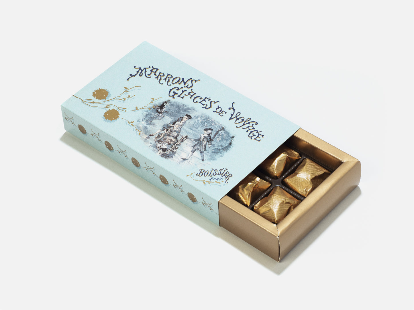 Boîte de marrons glacés de voyage 