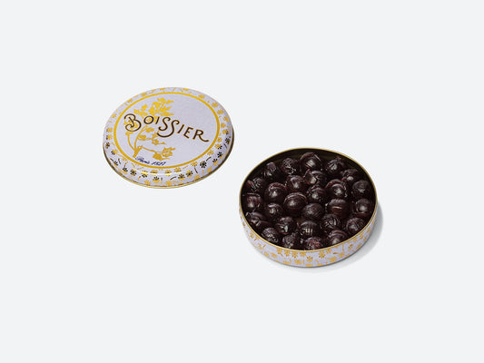 Bonbons Boule Lavande dans boîte métal mauve