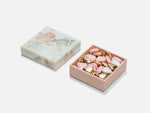 Dragées Coeur Chocolat Roses Blanches & Or dans boîte bijoux Anges 50g