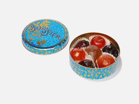 Boîte métal bleue et or de Fruits Glacés