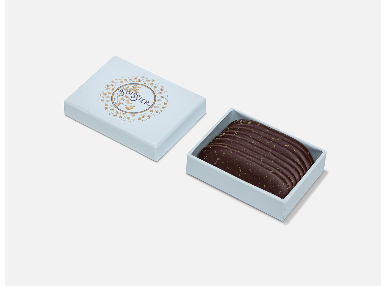 Langues de chat menthe chocolat noir dans boîte bijoux
