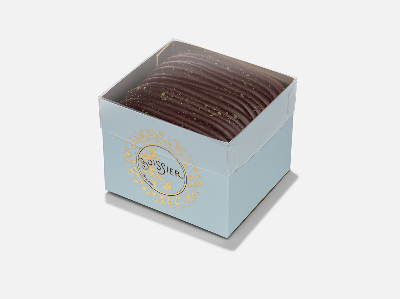 Langues de chat menthe chocolat noir dans boîte douceurs