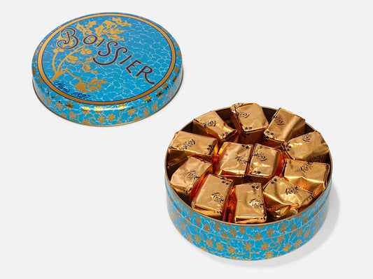 Boite métal de 12 Marrons Glacés Spécial Noël