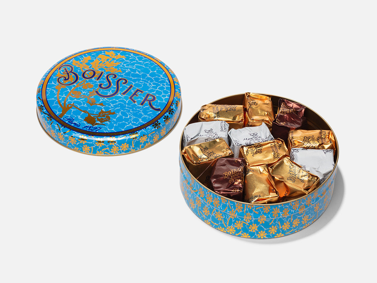 Boîte de 12 marrons glacés assortis  Cognac Rhum Poire Williams Vanille Chocolat