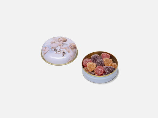 Pilulier de Pâtes de Fleurs, mini pâtes de fruits aromatisées aux fleurs