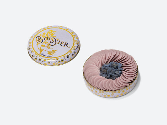 Pétales de chocolat violette et violettes cristallisée