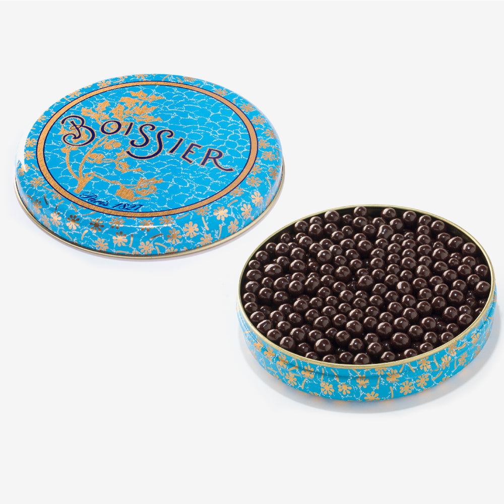 Boîte métal 80g de Perles de chocolat
