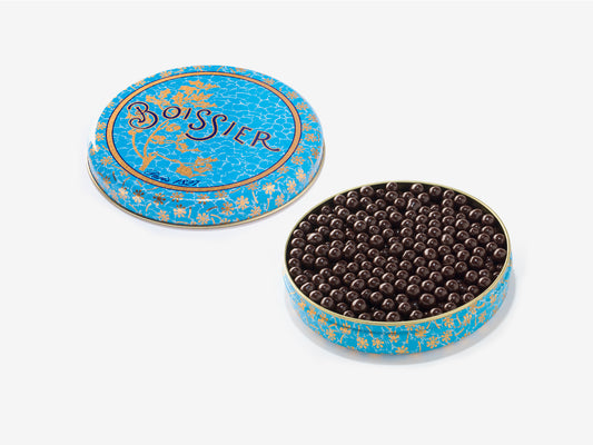 Boîte métal 80g de Perles de chocolat